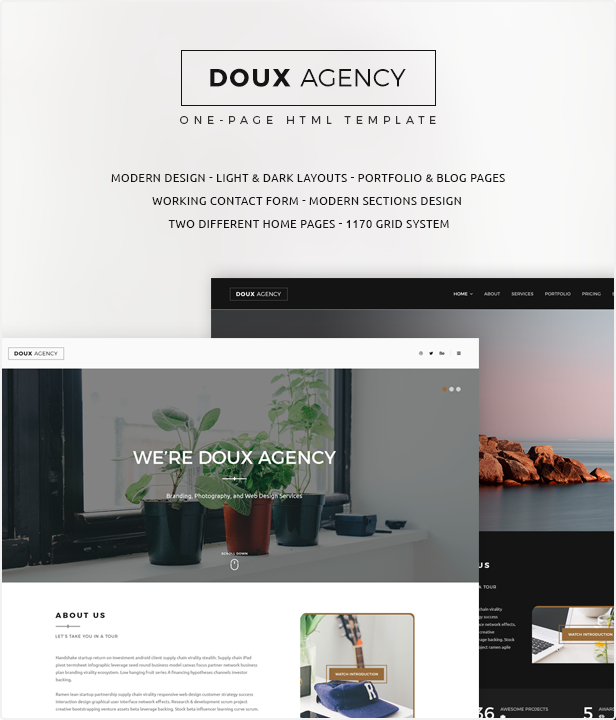 One Page HTML Template